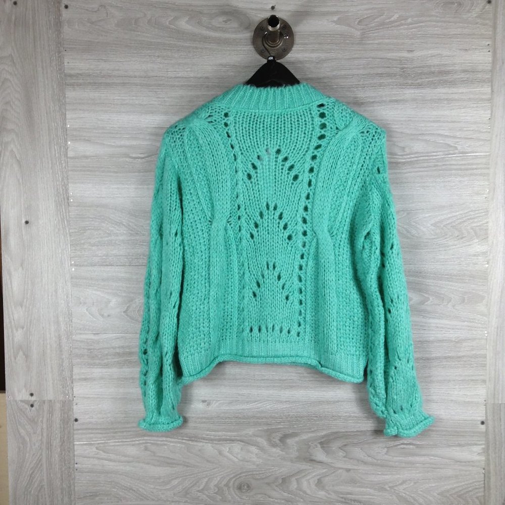 TOPSHOP Turquoise Shell Knit Crewneck Sweater - Picture 7 of 9